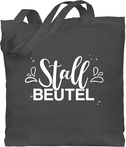 Shirtracer Baumwolltasche - Pferde - Taschen - Stallbeutel Lettering - Unisize - Dunkelgrau - geschenk pferdeliebhaber sprüche pferd beutel geschenke für reiterinnen reiten stoffbeutel pferdetaschen