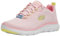 Skechers Damen Flex Appeal 5.0 Low-Top-Sneaker, Rosa Netzstoff, gelber Besatz, 38 EU