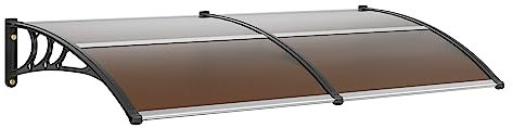 VEVOR Auvent de Porte de fenêtre 203,2 x 101,6 cm, UPF 50+ Polycarbonate pour Porte d'entrée extérieure, auvent de Porte d'entrée pour volet Solaire, Protection UV, Pluie, Neige, Feuille Creuse