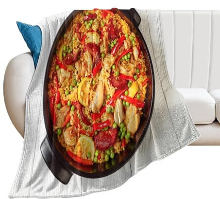 NIBABAEU Decke, I Love Delicious Spanisches Huhn, weich, flauschig, gemütlich, bequem, für Couch, Sofa, Bett, 100 x 125 cm