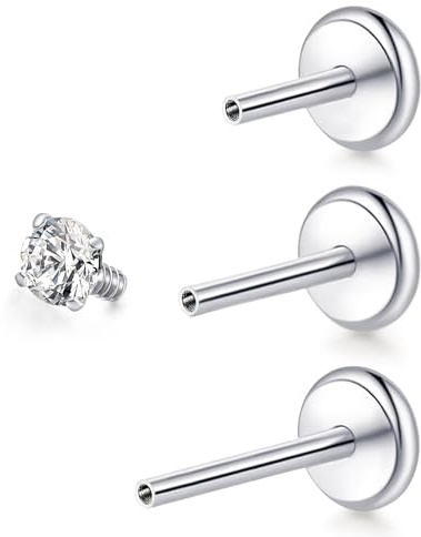 limerencia 18G Tragus Piercing Titanio, Médico Labio Piercing Labret Enchufe Hipoalergénico Hélice Del Oído para El ombligo Lengua Ceja Tabique Nariz Perforación Del Oído.