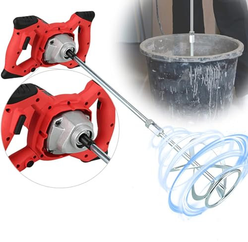 Agitator - Miscelatore per cemento industriale, 2100 Watt, 2 marce, avviamento morbido, con agitatore per malta e paletta per cemento
