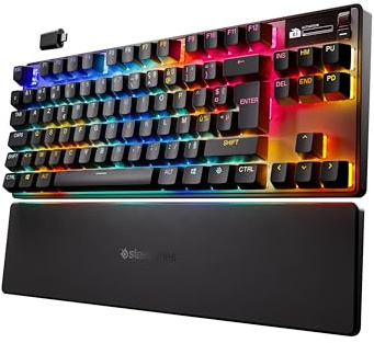 SteelSeries Apex Pro TKL Wireless Gen 3 - Wireless Gaming Keyboard - Adjustable Actuation Hall Effect Switches; Game-Ready Presets - Rapid Trigger, Protection Mode, Rapid Tap/SOC - French AZERTY