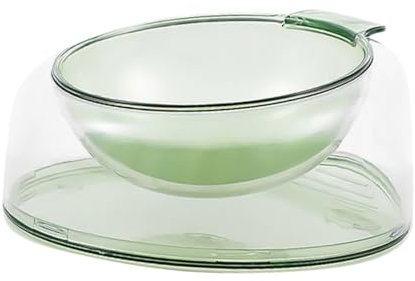 Happyyami Cat Dog Feeding Supply Raised Dog Bowl Plastic Pet Food Container Neck Protective Pet Dish Easy Clean