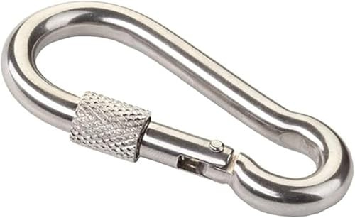 M12 (12mm x 140mm) Steel Snap Hook with Safety Screws Locking Carabiner Clip Snap Hook Spring Loaded Steel Karabiner (Pack of 2) B10C