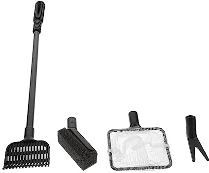 HANABASS Nettoyant pour Aquarium Set De Nettoyage avec Fourche à Plantes Et Brosse pour Nettoyer Gravier Et Vitres