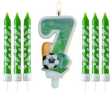 Cumpleaños Número Velas 7,Velas de Pastel Verdes Con 6 Varillas de Extensión,Fiesta Decoraciones para Niños Chicas jóvenes,Decoración de cumpleaños,Fiesta de cumpleaños