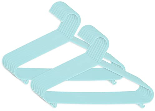 Bieco Kleiderbügel Kinder 16 St. Türkis | Länge ca 30 cm | Baby Kleiderbügel | Kunststoff Organiser Für Kleiderschrank
