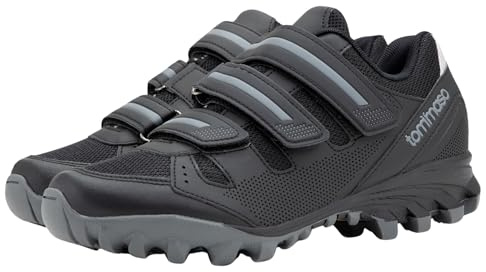Tommaso Vertice 100 SPD Mountain Bike Shoes, Mens Cycling Shoes for Gravel, Trek & Road Bicycles—Essential Bike Accessories for Mens Bicycle—SPD Cleats Not Installed—Size 12US—46EU Black
