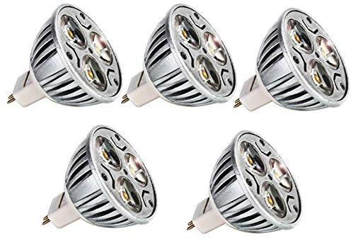 XINYANSEE 5 stycken GU5.3 MR16 LED-lampa 12 V varm vit 3 W GU 5,3 sockel glödlampor hög kompatibilitet, varmvit 3 000 K, 48 mm diameter, aluminium, 240 LM