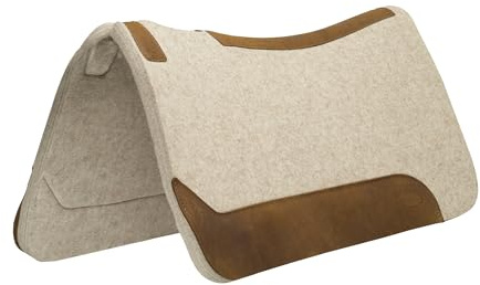 Weaver Equine 30 x 30 Contoured Wool Blend Felt Horse Saddle Pad, Shock Absorbing Western Saddle Pad for Protection, Durable Equine Supplies, Tan