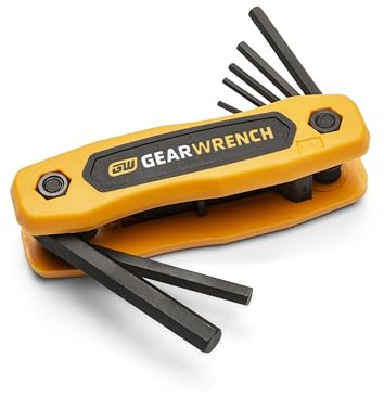 GearWrench 83506 Metric Folding Hex Key Set, 8 Piece Alloy Steel