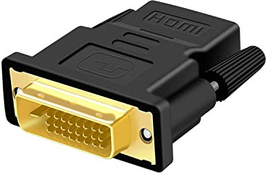 Aolirot Adaptateur DVI vers HDMI, Bi-directionnel HDMI HDTV 1080p Full HD Femelle vers Connecteur Mâle
