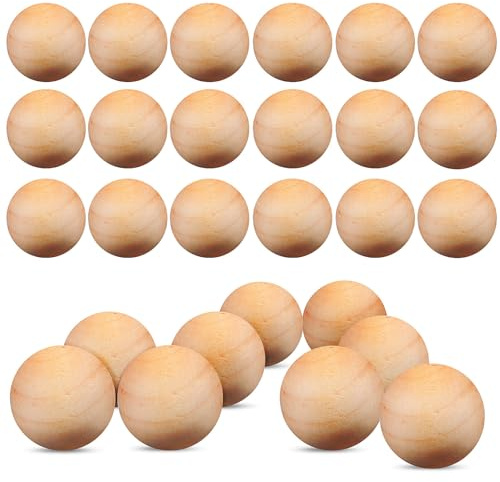 SEWACC Palle Rotonde In Legno Incompiute 100 Pezzi Piccole Palle In Legno Naturale 12 Mm Naso Di Gnome Di Natale Perline Di Sfera In Non Verniciate Senza Fori 12 Mm