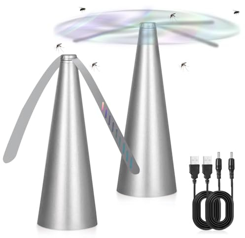 mizikuu 2PCS Ventilateur Anti-Mouche, USB Fly Repellent Répulsifs Peut être Suspendu Moustiques de Table Repoussent Les Ventilateurs Chasse Mouche pour Camping, Pique-Nique, Barbecue, Jardin