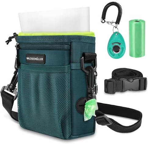 Sac de Dressage pour Chien, Pochettes à Friandises de Nourriture Traiter, Poches de Formation d'animal avec Clip Ceinture Ajustable, Clicker de Dressage pour Chien, Sac à goûter en Silicone