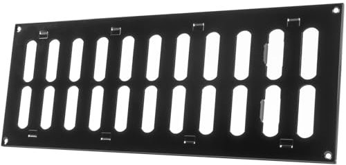 Vent Systems 400 x 150 mm / 16 x 6 pollici Vent Cover - Nero Regolabile Griglia in Metallo - Ventilazione di Alimentazione Aria - Griglia metallica - Coperture di sfiato / griglie per riscaldamento