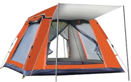 Gziztx Camping Zelt 6-8 Personen Pop Up Zelt Wurfzelt mit 2 Türen und 2 Fenstern, Wasserdicht, Sonnenschutz, Einfach Aufzubauen, für Reisen im Freien, Wandern, Strand, Angeln (265*265*190CM Orange)