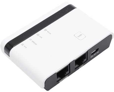 Goshyda Servidor de Impresión Inalámbrico, Servidor de Impresora USB de 10/100Mbps, Soporte de Modos Independientes de Forma Inalámbrica Wired Admite 4 Impresoras (Enchufe de la UE)