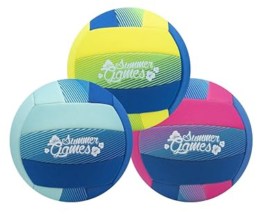 SUMMER GAMES Neopren-Volleyball Mini, 15 cm Durchmesser, Wasserabweisend, Bunt, für Strand und Pool - Farbauswahl Nicht möglich