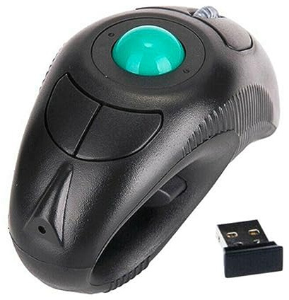 Phyachelo Mouse Wireless Wireless 2.4G, Trackball Ergonomico, Mouse USB con Dito, Mouse Trackball per Laptop