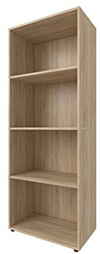 möbelando Regal Dekoregal Bücherregal Standregal Büroregal Beistellregal Trio 4 Sonoma/Eiche