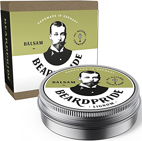 BEARDPRIDE Balsamo Barba Uomo - Lignum - Il balsamo barba originale dal barbiere - Il nostro balsamo barba è a base di burro di karité naturale e oli preziosi - Balsamo barba - 28g