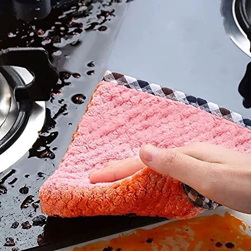 JIANGLAI Paño De Cocina Diario Toalla De Cocina Trapo De Cocina Antiadherente Mantel Espesado con Aceite Paño De Fregado Absorbente Herramientas De Limpieza del Hogar