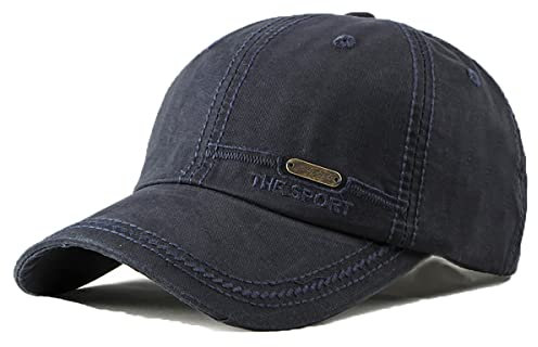 YAMEE Baseball Cap Denim Herren,Basecap Unisex Vintage Baseballmütze Sportkappe Verstellbar,Baseballkappen Herren Sonnenhut für Outdoor-Aktivitäten Angeln,Camping