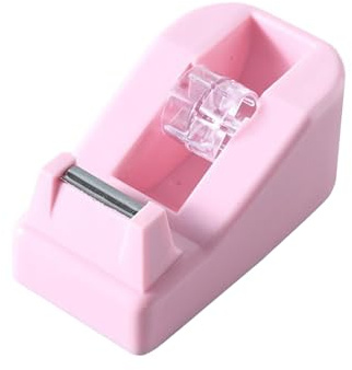 Tejpdispenser, rosa mini klibbig tejp rulle skärverktyg påfyllningsbart 18 x 20 mm omslagstejp dispenser för hem skola kontor