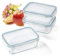 GOURMETmaxx Glas-Frischhaltedosen Klick-It 3 Dosen 900 ml | Als Brotdose oder für Meal Prep | Spülmaschinen- Mikrowellen- und Gefrierschrankgeeignet | Aufbewahrungsbox-Deckel