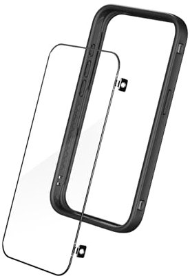 RhinoShield RhinoBuff Kit de precisión para FPS compatible con [iPhone 15 Pro Max] | Funda con mandos para mobile gaming con protector de pantalla mate, botones sensoriales para PUBG-Negro