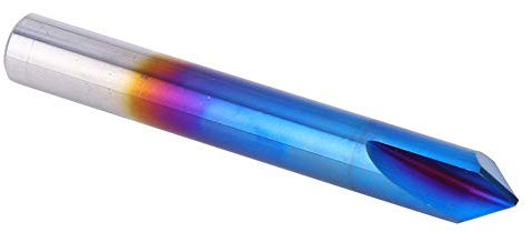 Tbest Chamfer-End-Mills,90 Degrees Chamfer End Mill 2 Flute Blue Coating Tungsten Steel Cemented Carbide Router Bit10x75L (10 * 75L)