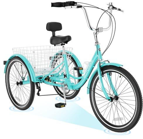 ABORON Adults Tricycle, 3 Wheels Bike for Adult, Tricycle for Adults, Double-Wall Wheel Rims, Tricycle for Women Men Exercise Outdoor Sports