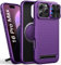 SIXBOX für iPhone 16 Pro Max Handyhülle mit Kameraschutz Schieber, Eingebauter Ständer, kompatibel mit MagSafe, Militärischer Schutz, Dünn Robuste Frauen Cover für iPhone 16 Pro Max, Dunkel Violett