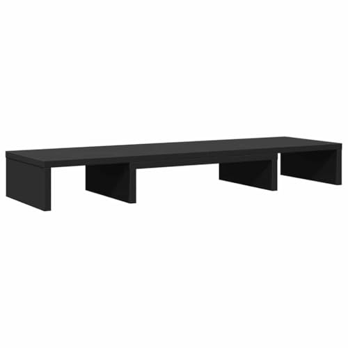 vidaXL Skärmställ justerbart 80x24x10,5 cm konstruerat trä svart, ställ för monitor, datorställ, monitorstativ, ställ för monitorer, monitorställ