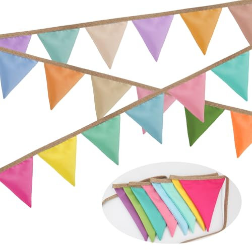 Wzczf 3 Pack Bandiere Triangolari, 2.5m Gagliardetto Decorativa, Triangolo Bandiera Ghirlanda, Alta Qualità Bandierine, Adatto per Feste, Compleanni, Camerette, Decorazioni da Giardino