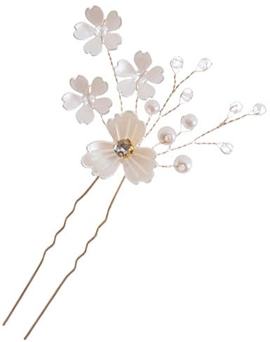 Horquilla para Novia Flores y Perlas, Peinado de Boda