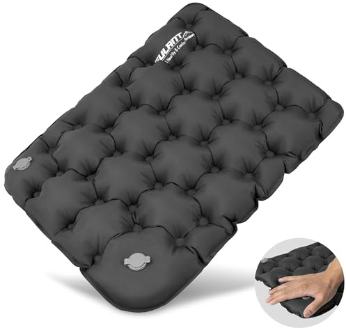 EULANT Coussin de Voyage Gonflable, Imperméable Coussins de Siège pour Camping Exterieur Avion Voyages Stade Voiture Kayak Concert Plage Pelouse Chaise de Bureau,Main Pressant Gonflé