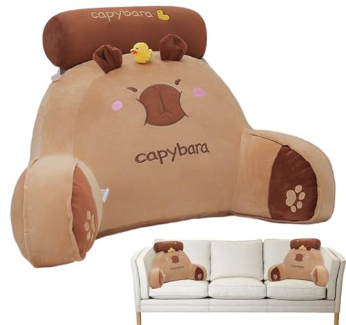 Capybara Läskudde – ergonomisk capybara anka läskuddar för vuxna – armstöd ryggstöd, rumdekor, 60 x 45 cm bekväm soffa plysch för att läsa avslappnande på TV