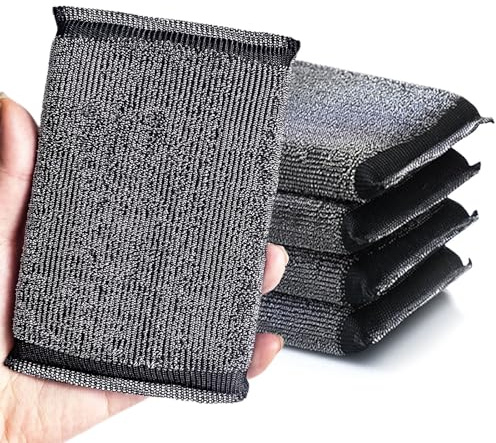 Kitchen Sponges for Dishes - Steel Wool Scrubber Sponges for Kitchen Heavy Duty Non-Scratch Scrubbing Cleaner (6 Pack)