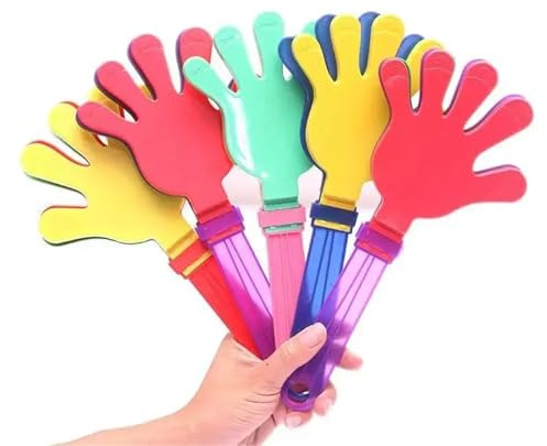 WSQHAO 10 pièces Main Claquette Accessoire Paume Clap acclamant fête d'anniversaire applaudissements Jouets Fans de Football 19 cm pour Fêtes