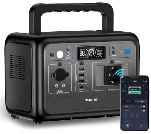 OUKITEL P800E Estación de Energía Portátil 512Wh, LiFePO4 Generador Solar
