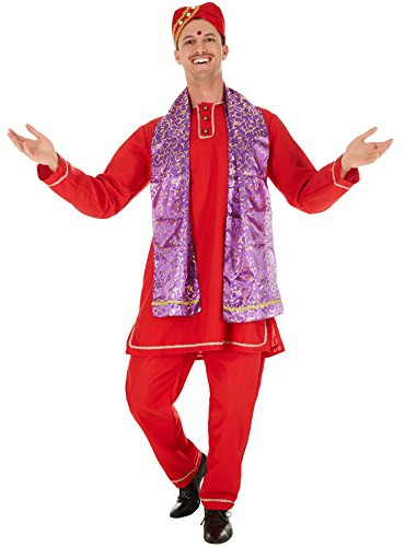 TecTake dressforfun Déguisement d’Indien pour Hommes | Belle Kurta avec Patte de Boutonnage | INCL. Écharpe et Turban Extravagant (M | no. 301026)