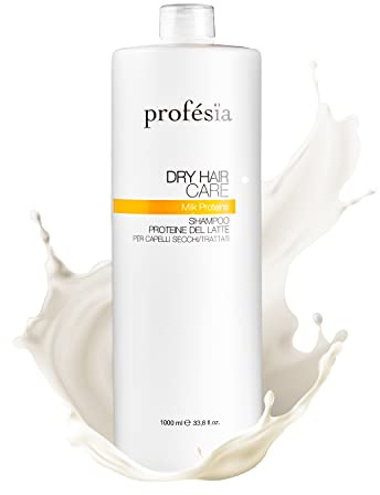 PROFESIA Shampoo per Capelli Secchi e Disidratati con Proteine del Latte, Shampoo Professionale Idratante e Nutriente per Capelli Danneggiati, Crespi e Trattati, 1000 ml