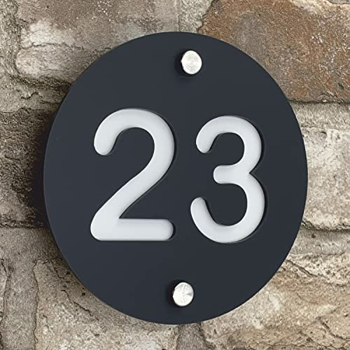 The House Sign Company – Canterbury Personalised House Sign | 14cm X 14cm | Acrylic Door Plaque with Number | Weatherproof Outdoor House Name Plate