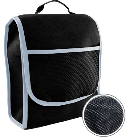 L & P Car Design Petit sac de rangement pour coffre de voiture avec fermeture Velcro (noir et gris)