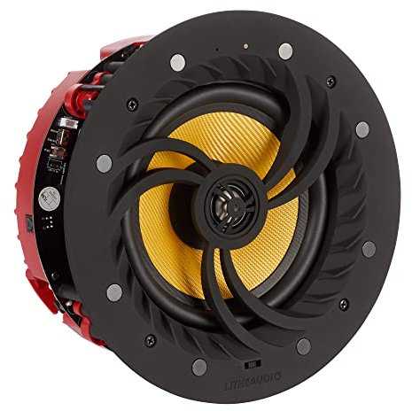 LITHEAUDIO All-In-One Wireless 6.5” Pro Series Wi-Fi Ceiling Speaker, 60W RMS, Amplifier Built-In, Wi-Fi & Bluetooth Connectivity, Airplay 2, Chromecast, Audio for Home Cinema & Surround Sound