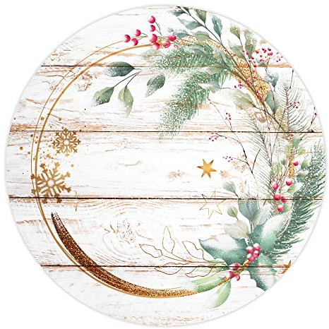 VINILIKO Design | Set de 4 Individuales de Mesa de Vinilo Circular Madera diámetro 40 cm - Pack de 4, Salvamantel, Impermeable, Lavable, Antimanchas, Antideslizante