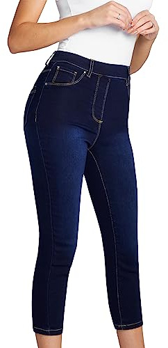 CityComfort Womens Cropped Jegging Jeans, 3/4 Length High Waist Denim Leggings